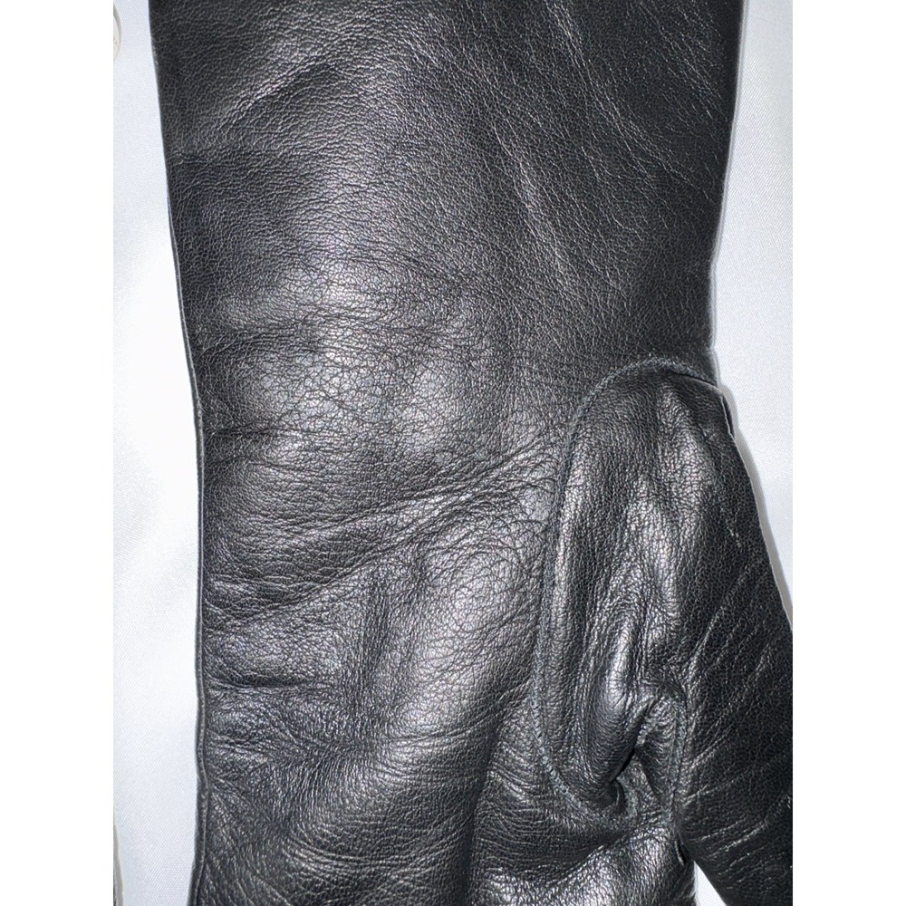 VintageWomen's Coach Black 100% Leather Gloves ,Size 8 -Lined 100% Cashmere - Picture 11 of 15